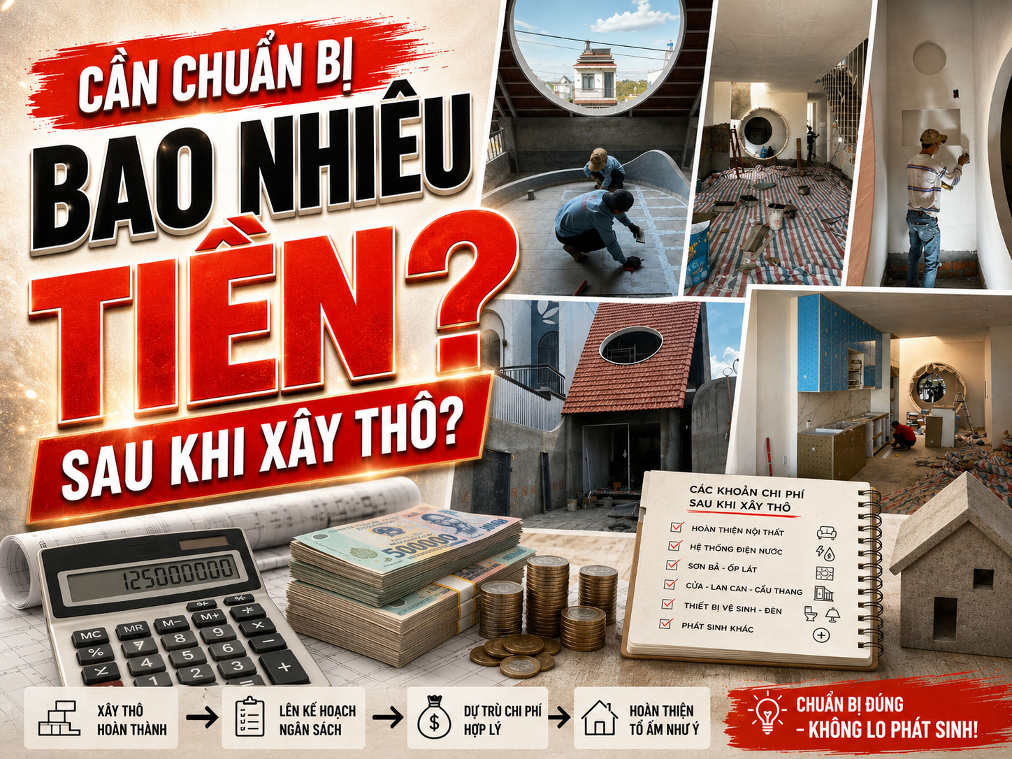 Chi Phí Hoàn Thiện Nhà Năm 2026: Cần Chuẩn Bị Bao Nhiêu Tiền Sau Khi Xây Thô?_The Roof Builder
