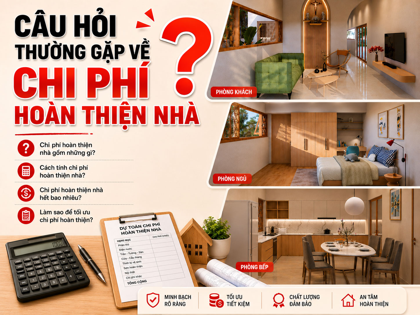 Câu hỏi thường gặp về chi phí hoàn thiện nhà_ The Roof Buider