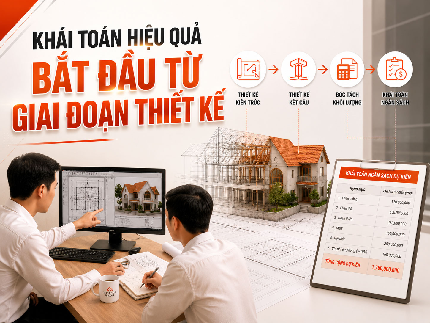 Khái Toán Hiệu Quả Bắt Đầu Từ Giai Đoạn Thiết Kế - The Roof Builder