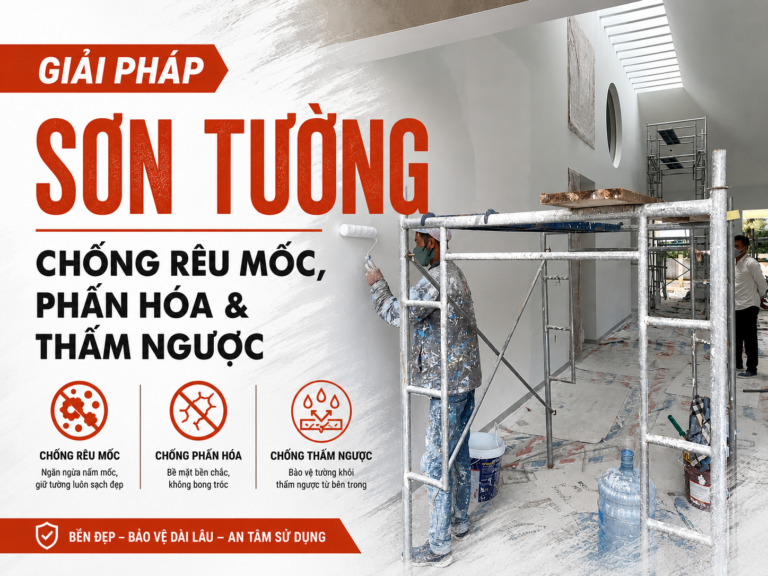 Giải pháp sơn tường chống rêu mốc, phấn hoá, chống thấm ngược_ the roof builder