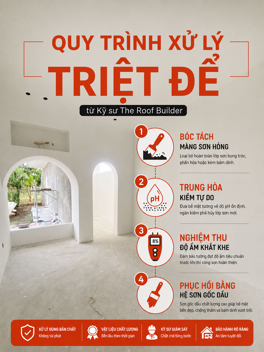 Quy trình xử lý triệt để phấn hoá từ Kỹ sư The Roof Builder