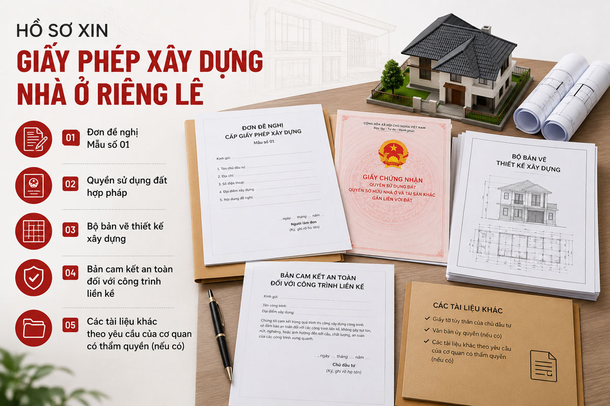 Hồ Sơ Xin Giấy Phép Xây Dựng Nhà Ở Riêng Lẻ Gồm Những Gì? (Theo Điều 60 Nghị định 217/2026/NĐ-CP)